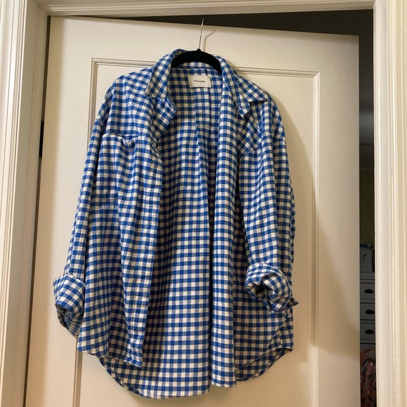 Holzweiler Blue Check Oversized Button Down Shirt - Picture 6 of 9